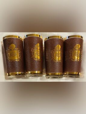 Culver’s Ltd Vintage Highball Glasses, set of 4, Gold medieval suit of armor
